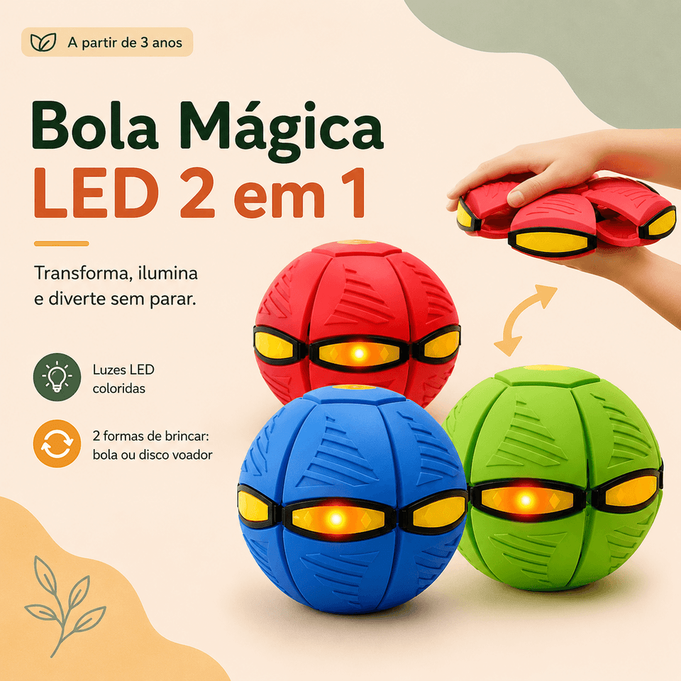 Bola Mágica Led 2 em 1 Infantil Educativa