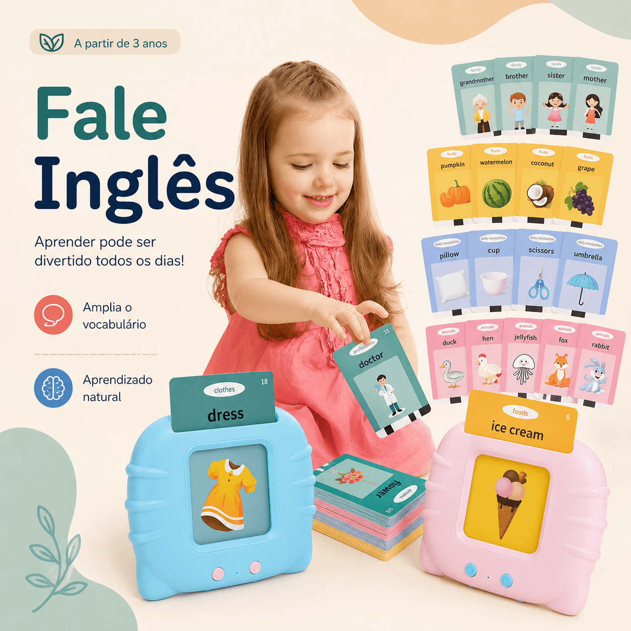 SpeakCards™ | Inglês Interativo Infantil (224 palavras)