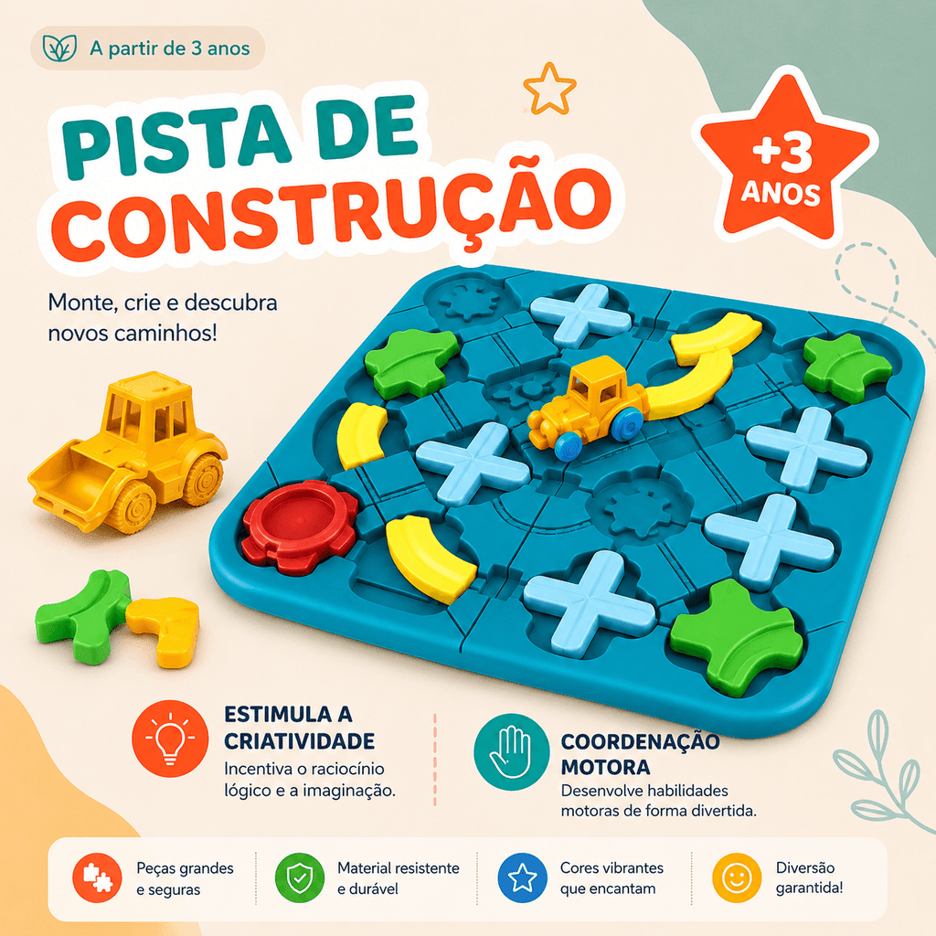 Jogo Montessori de Desafios Lógicos com Carrinho - SmartPlay