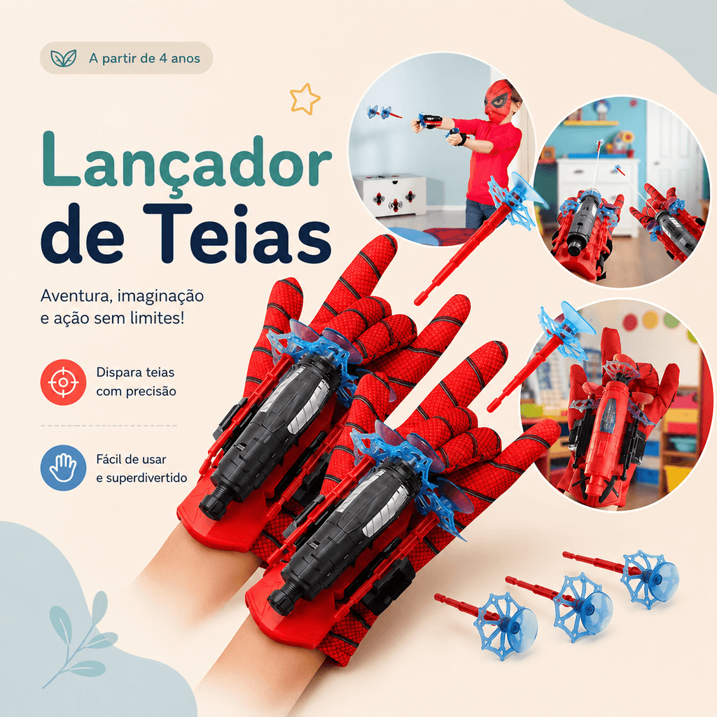 Lançador de Teias Homem Aranha + Brinde Exclusivo