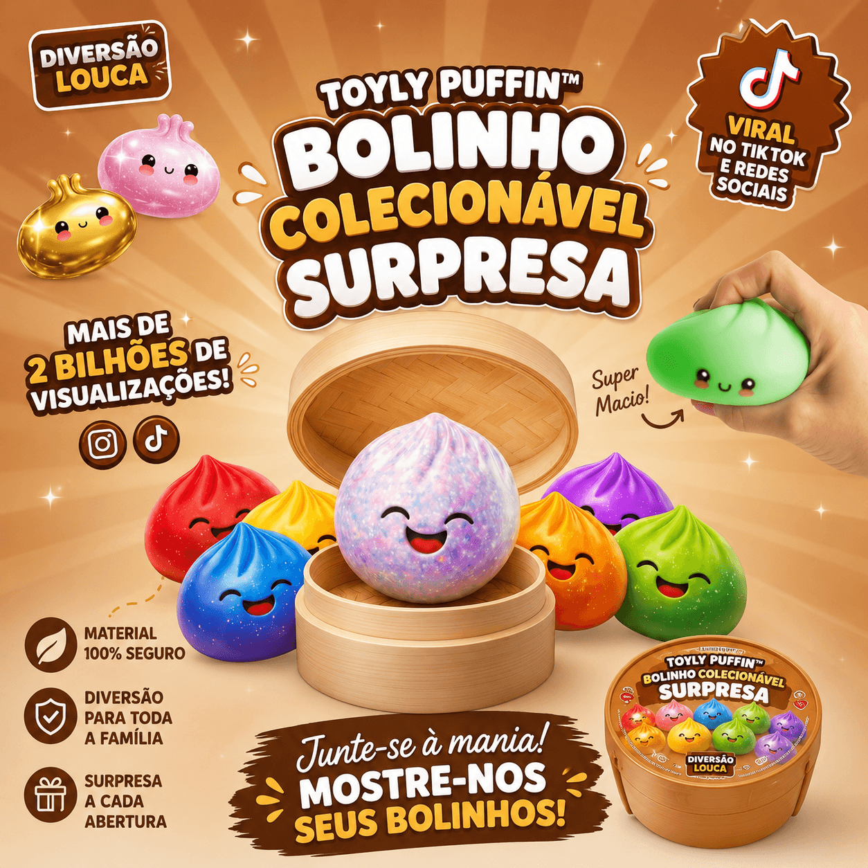 Toyly Puffin™ - Bolinho Colecionável Surpresa