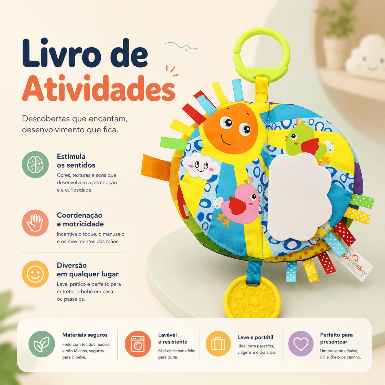 Livro Sensorial | Cores, Texturas & Sons