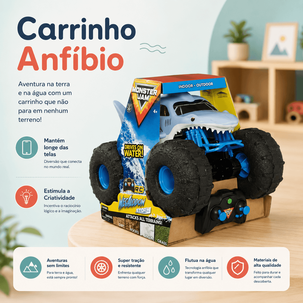 MegaShark™ | Tubarão RC Anfíbio