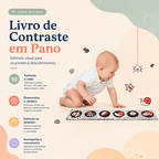 Livro de Contraste em Pano | Estímulo Visual para Bebês