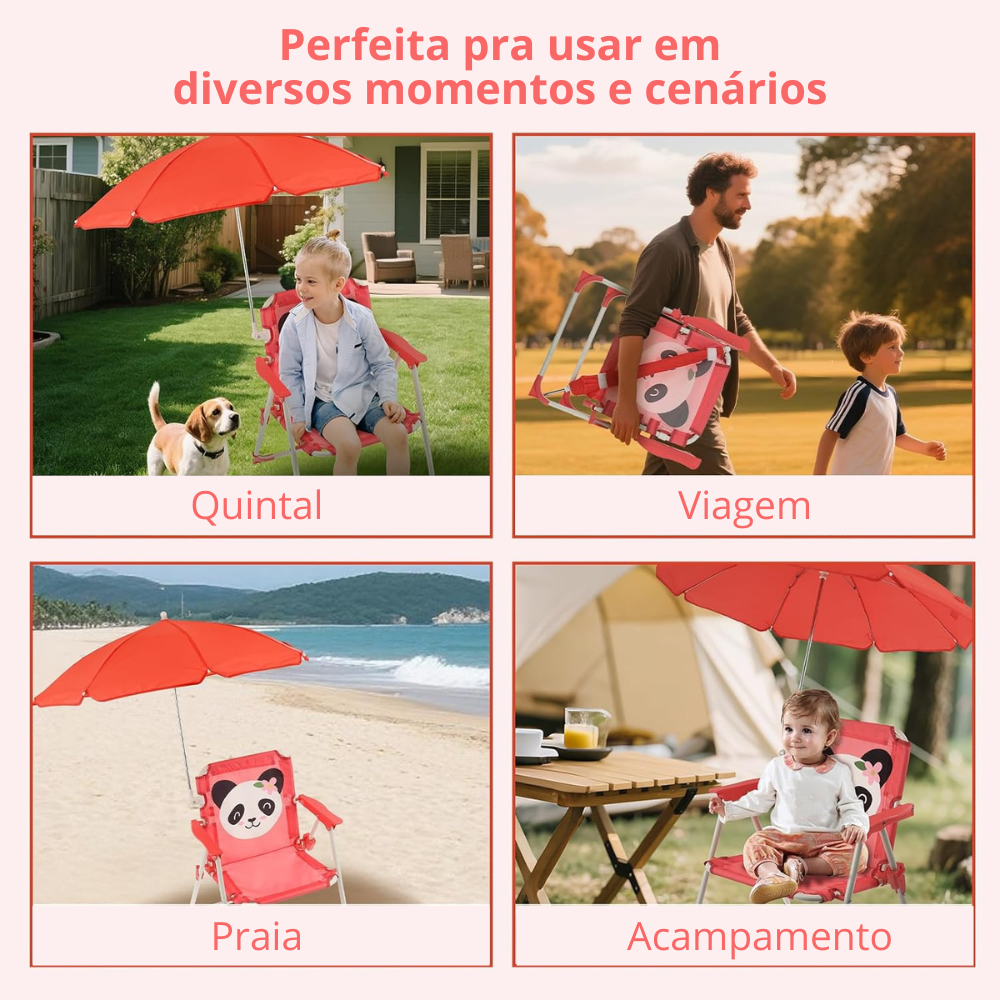SunnyKids™ | Cadeira Infantil com Guarda-Sol