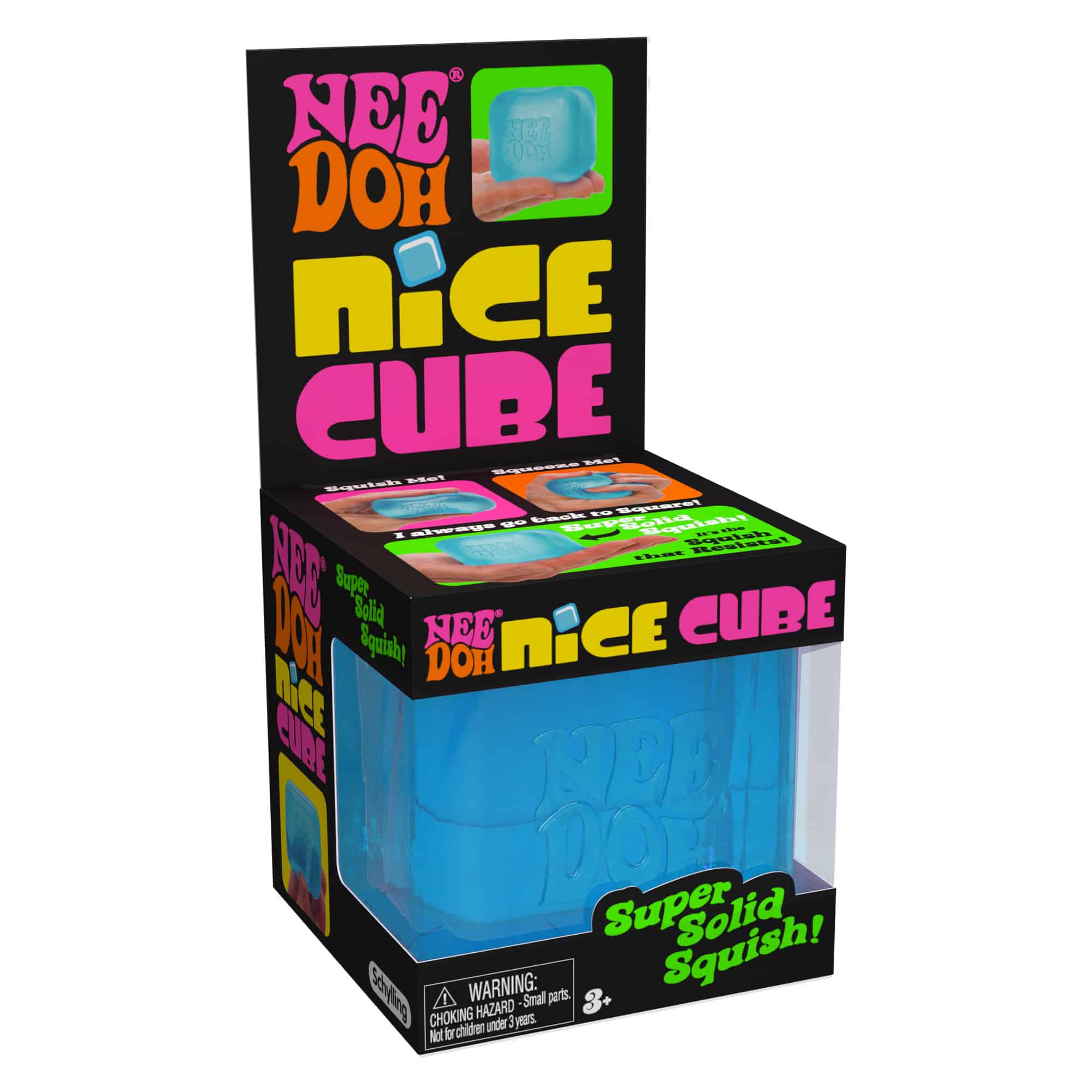 Toyly Squish™ Cubo Ice — gel translúcido azul